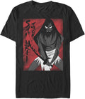 Samurai Jack Men's Big Soaked Red T-Shirt, Black, Large Tall T-Shirt | Aesthetic Streetwear