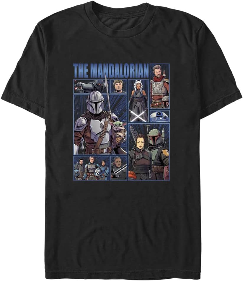 STAR WARS Mandalorian Cast of Many Men's Tops Short Sleeve Tee Shirt T-Shirt | Aesthetic Streetwear