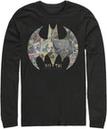 DC Comics Big & Tall Batman 80th Panel Fill Men's Tops Long Sleeve Tee Shirt T-Shirt | Best Seller