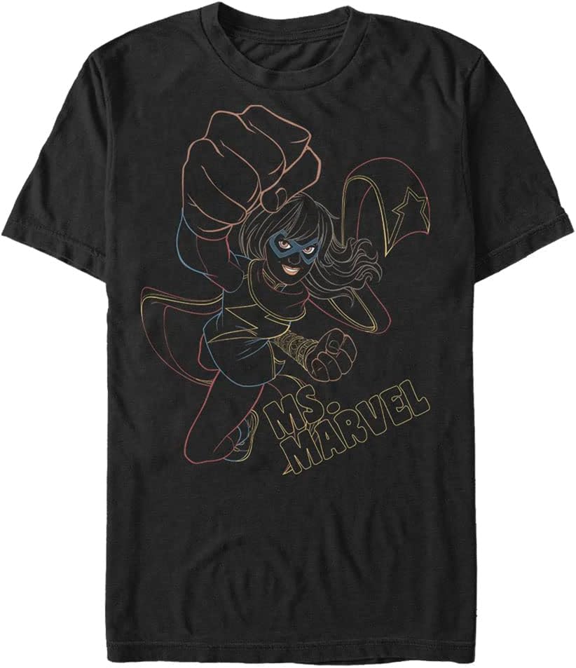 Marvel Big & Tall Rising Lines Men's Tops Short Sleeve Tee Shirt, Black, 4X-Large T-Shirt | Best Seller