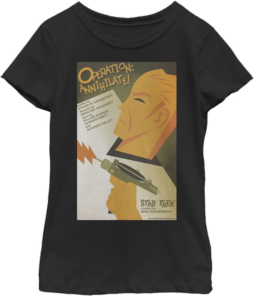 Fifth Sun Kids' Star Trek The Original Series Operation Annihilate Poster Girls Short Sleeve Tee Shirt T-Shirt | Best...