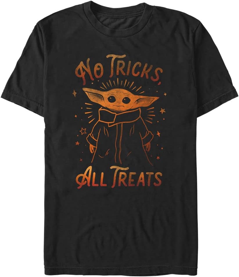 STAR WARS Big & Tall Mandalorian All Treats Men's Tops Short Sleeve Tee Shirt T-Shirt | Best Seller