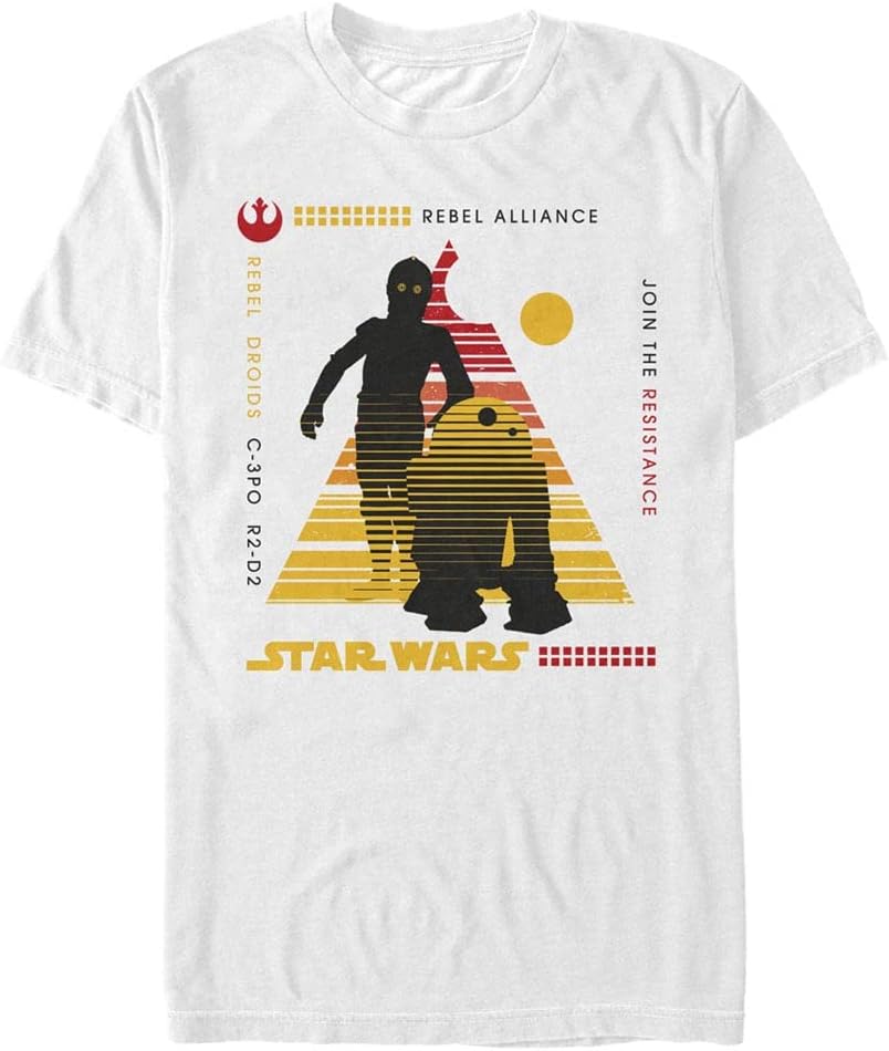 STAR WARS Big & Tall Droid Resistance Men's Tops Short Sleeve Tee Shirt T-Shirt | Aesthetic Streetwear