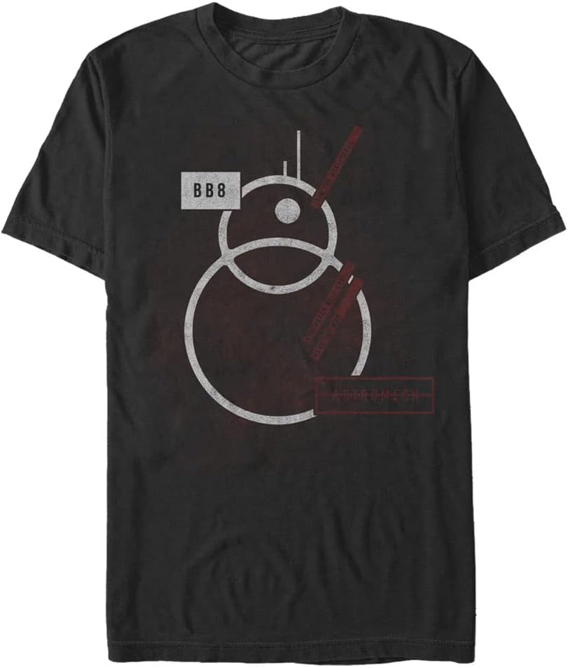 STAR WARS Force Awakens Linear Bb8 Men's Tops Short Sleeve Tee Shirt T-Shirt | Trending 2025