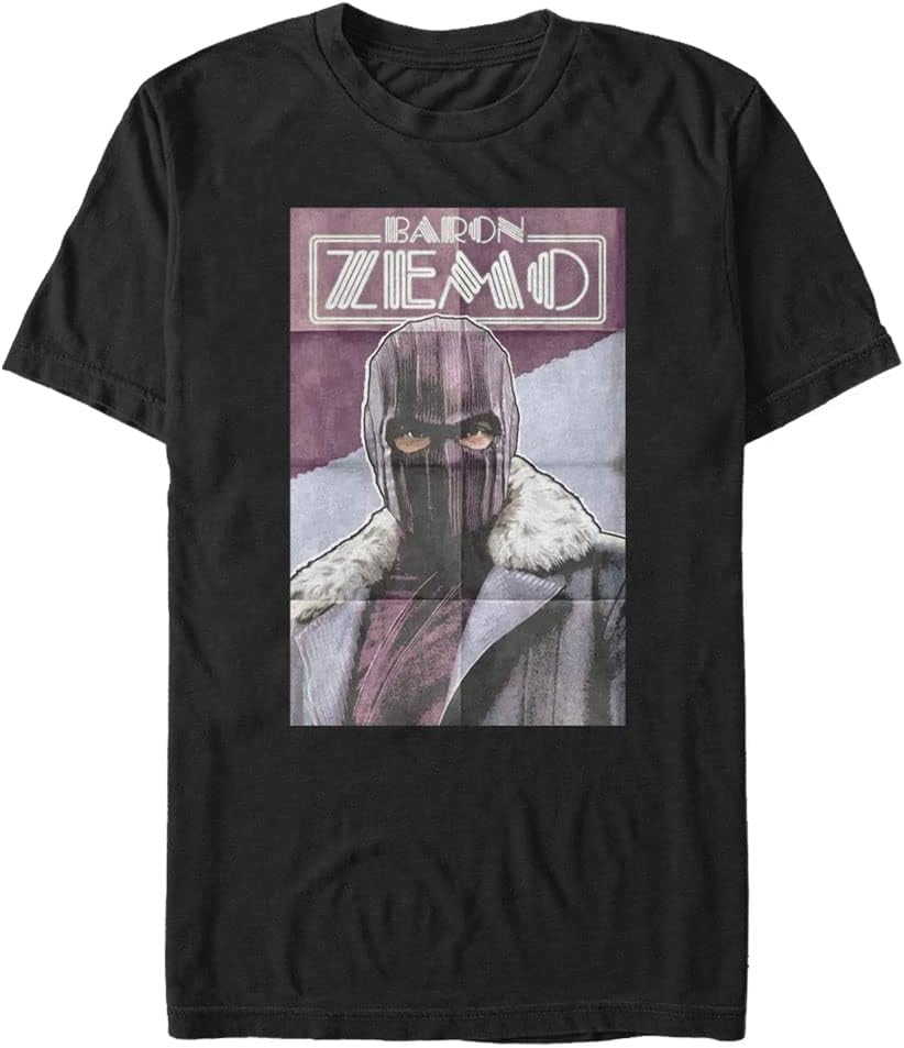 Marvel Big & Tall Falcon and The Winter Soldier Zemo Poster Men's Tops Short Sleeve Tee Shirt, Black, 3X-Large T-Shir...