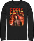 Netflix Stranger Things Metal Eddie Men's Tops Long Sleeve Tee Shirt T-Shirt | Aesthetic Streetwear
