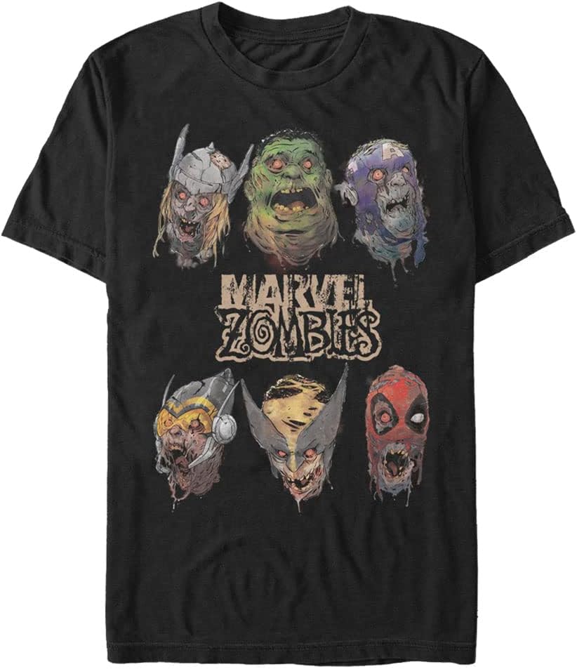 Marvel Big & Tall Classic Heads of Undead Men's Tops Short Sleeve Tee Shirt, Black, 4X-Large T-Shirt | US Viral Style