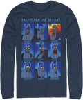 Disney Big & Tall Men's Villains Hades Emotions Tops Long Sleeve Tee Shirt T-Shirt | Best Seller