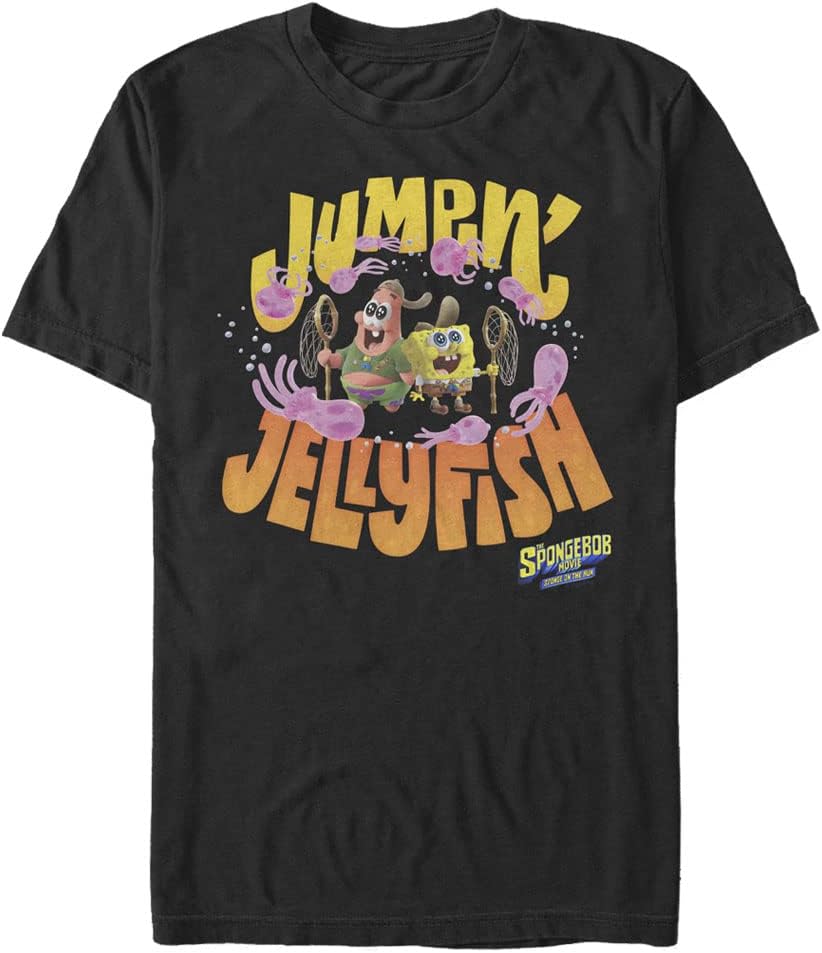Nickelodeon Big & Tall Spongebob Squarepants Jellyfish Fields Men's Tops Short Sleeve Tee Shirt T-Shirt | Aesthetic S...