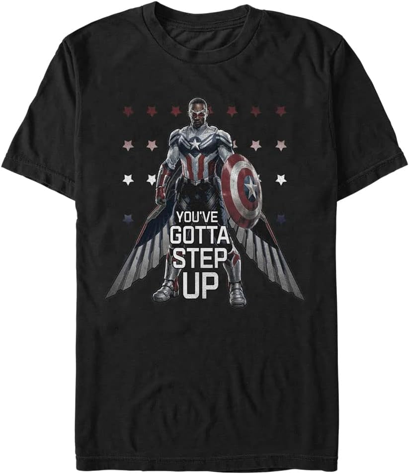Marvel Big & Tall Winter Falcon Soldier Teamed Men's Tops Short Sleeve Tee Shirt, Black, 3X-Large T-Shirt | Aesthetic...