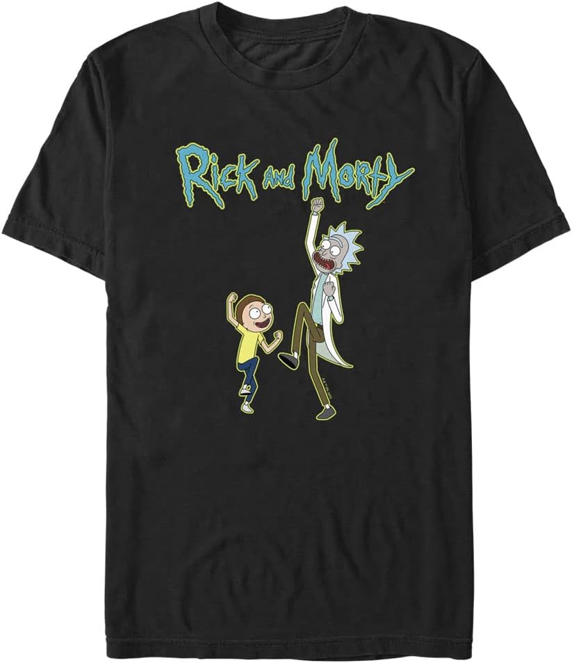 Rick And Morty Big & Tall Fist Pump Men's Tops Short Sleeve Tee Shirt, Black, 3X-Large T-Shirt | Best Seller