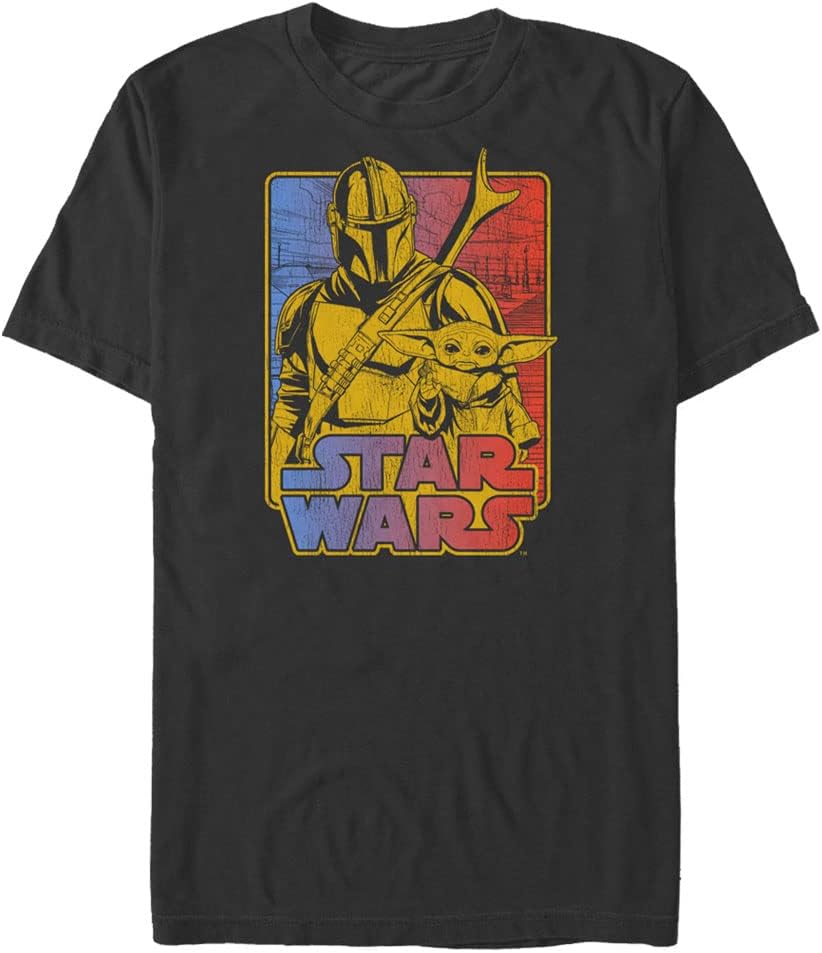 STAR WARS Big & Tall Mandalorian Lead The Way Men's Tops Short Sleeve Tee Shirt T-Shirt | US Viral Style
