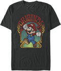 Nintendo Mario Psych SURF Men's Tall Tops Short Sleeve Tee Shirt Black T-Shirt | Aesthetic Streetwear