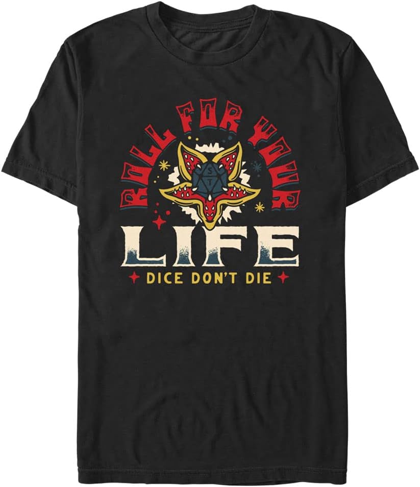 Stranger Things Men's Big & Tall Die Badge Apparel | Aesthetic Streetwear