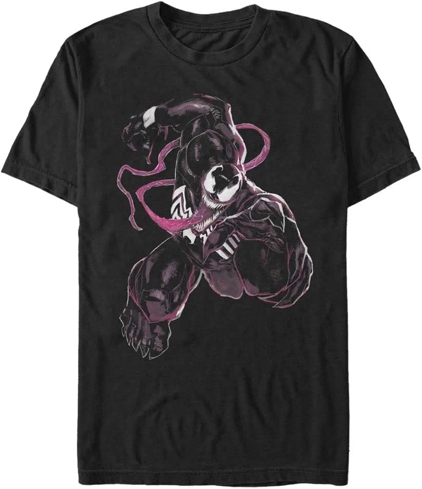 Marvel Big & Tall Classic Venom Tongue Men's Tops Short Sleeve Tee Shirt T-Shirt | Trending 2025