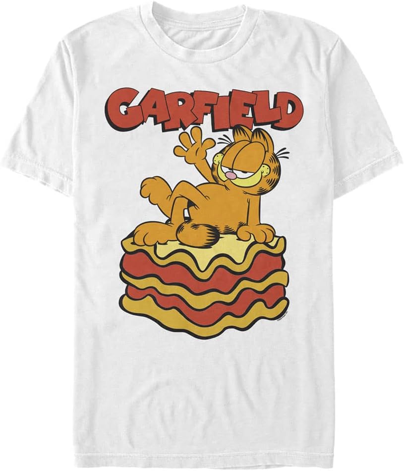 Nickelodeon Big & Tall Garfield King of Lasagna Men's Tops Short Sleeve Tee Shirt T-Shirt | Premium Quality