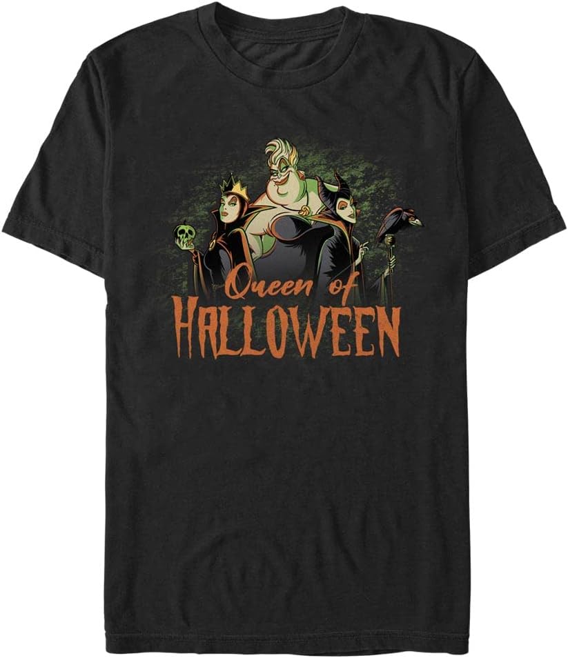 Disney Big & Tall Villains Queen of Halloween Men's Tops Short Sleeve Tee Shirt T-Shirt | Aesthetic Streetwear
