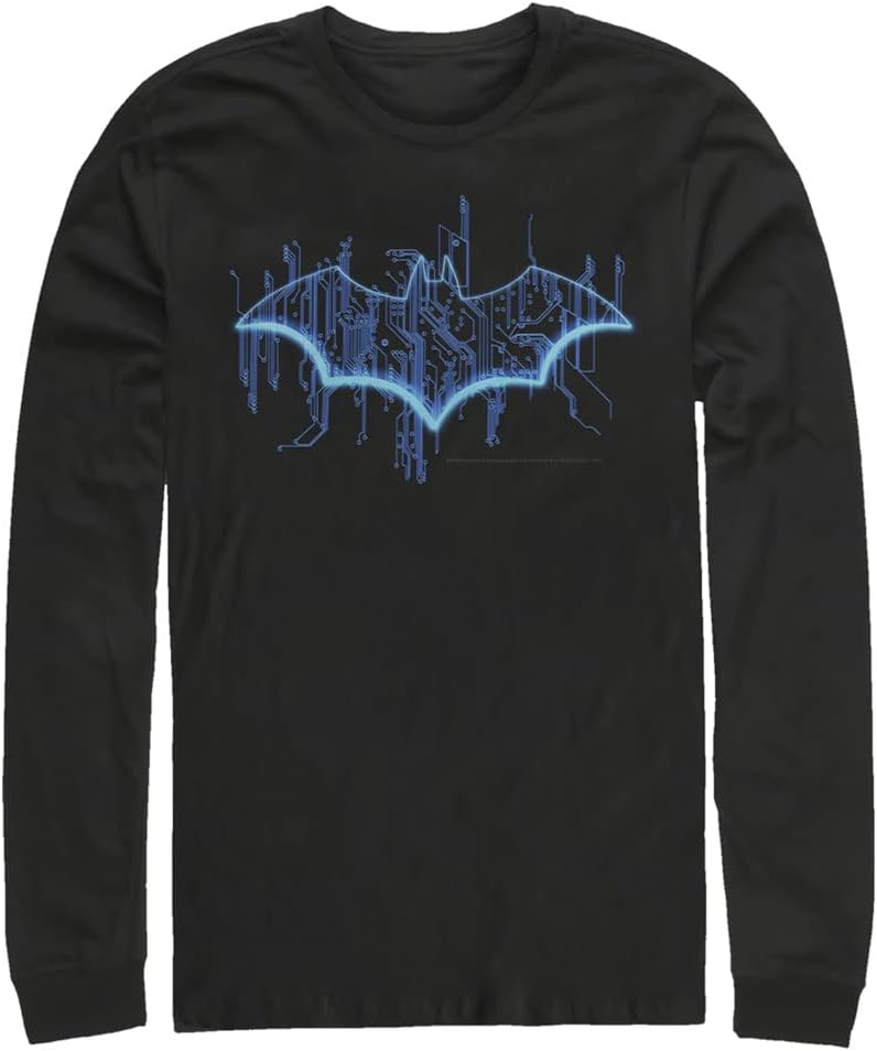 DC Comics Big & Tall Batman Digital Logo Men's Tops Long Sleeve Tee Shirt, Black, 5X-Large T-Shirt | Aesthetic Street...