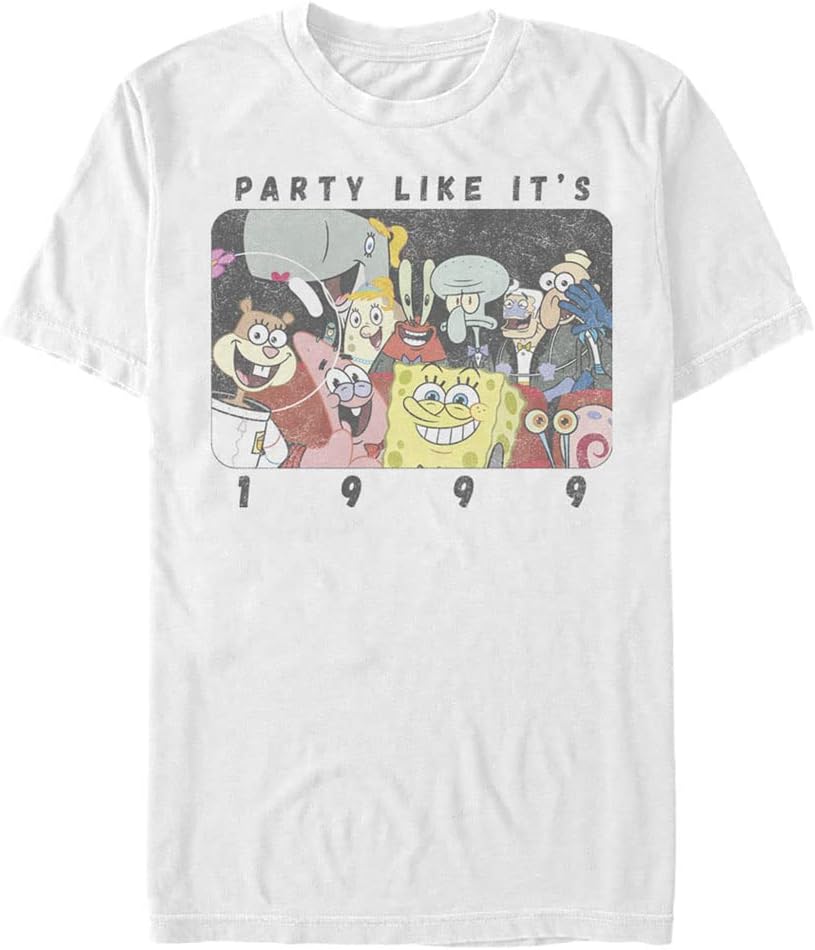 Nickelodeon Big & Tall Spongebob Squarepants Party Bob Men's Tops Short Sleeve Tee Shirt T-Shirt | Trending 2025