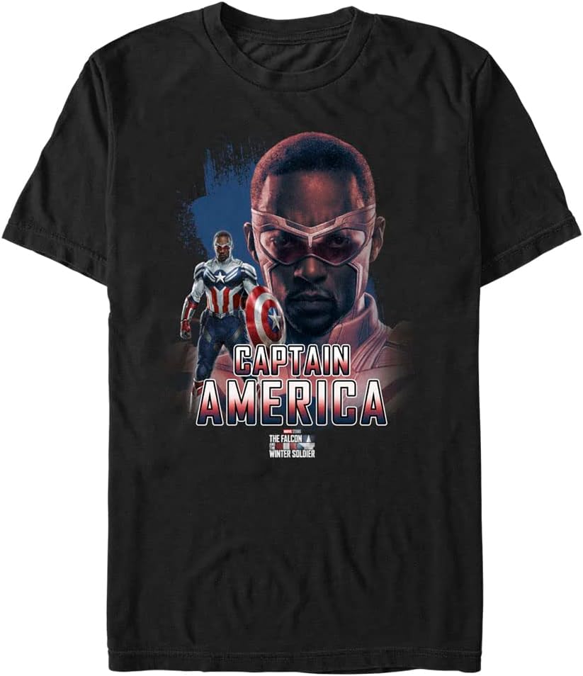 Marvel Big & Tall Falcon and The Winter Soldier Hero Shield Men's Tops Short Sleeve Tee Shirt T-Shirt | US Viral Style