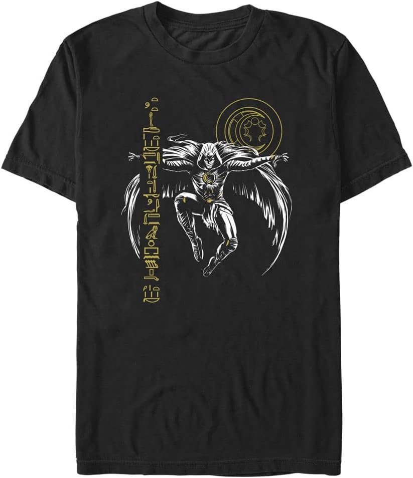 Marvel Big & Tall Moon Knight Gliph Lift Men's Tops Short Sleeve Tee Shirt T-Shirt | Aesthetic Streetwear
