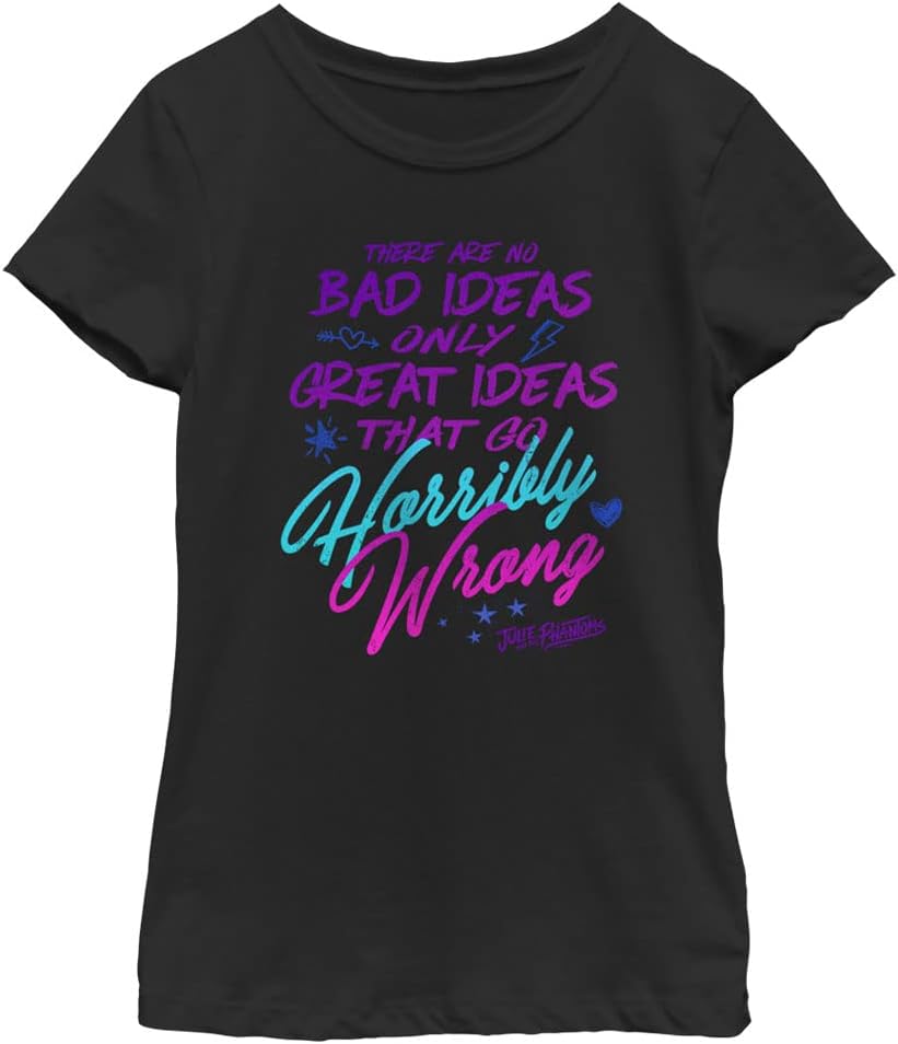 Netflix Kids Julie and The Phantoms No Bad Ideas Girls Short Sleeve Tee Shirt T-Shirt | Aesthetic Streetwear