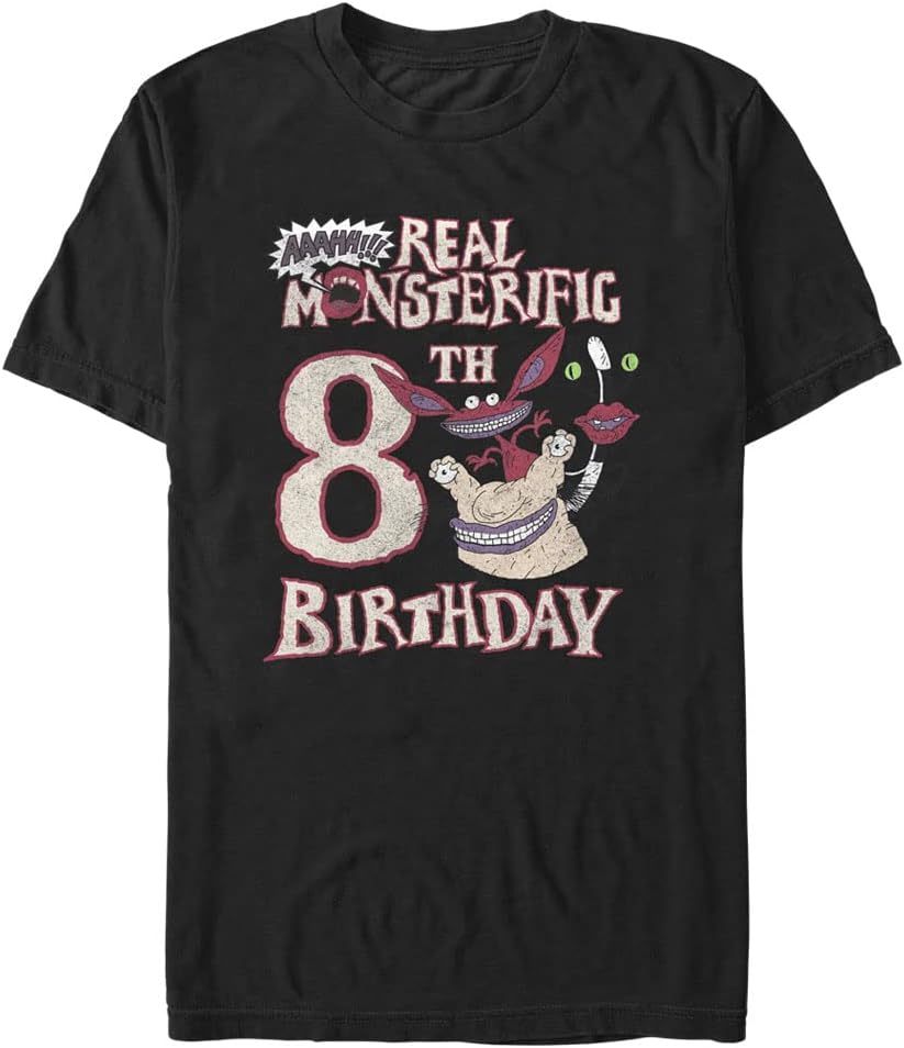Nickelodeon Big & Tall Aaahh Monsters a Real Monsterific 8th Men's Tops Short Sleeve Tee Shirt T-Shirt | Trending 2025