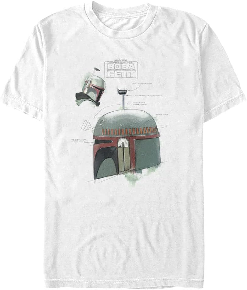 STAR WARS Big & Tall Book of Boba Fett Helmet Profile View Men's Tops Short Sleeve Tee Shirt T-Shirt | US Viral Style