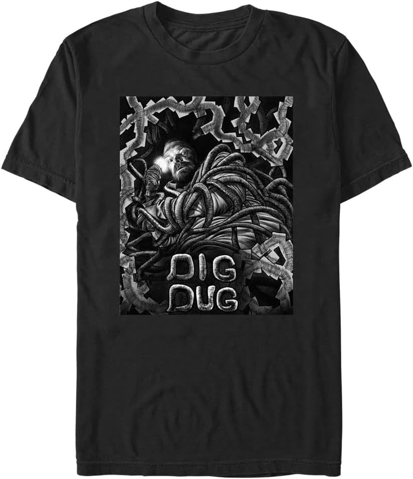 Stranger Things Men's Big & Tall Dig Dug Short Sleeve Tee T-Shirt | Premium Quality