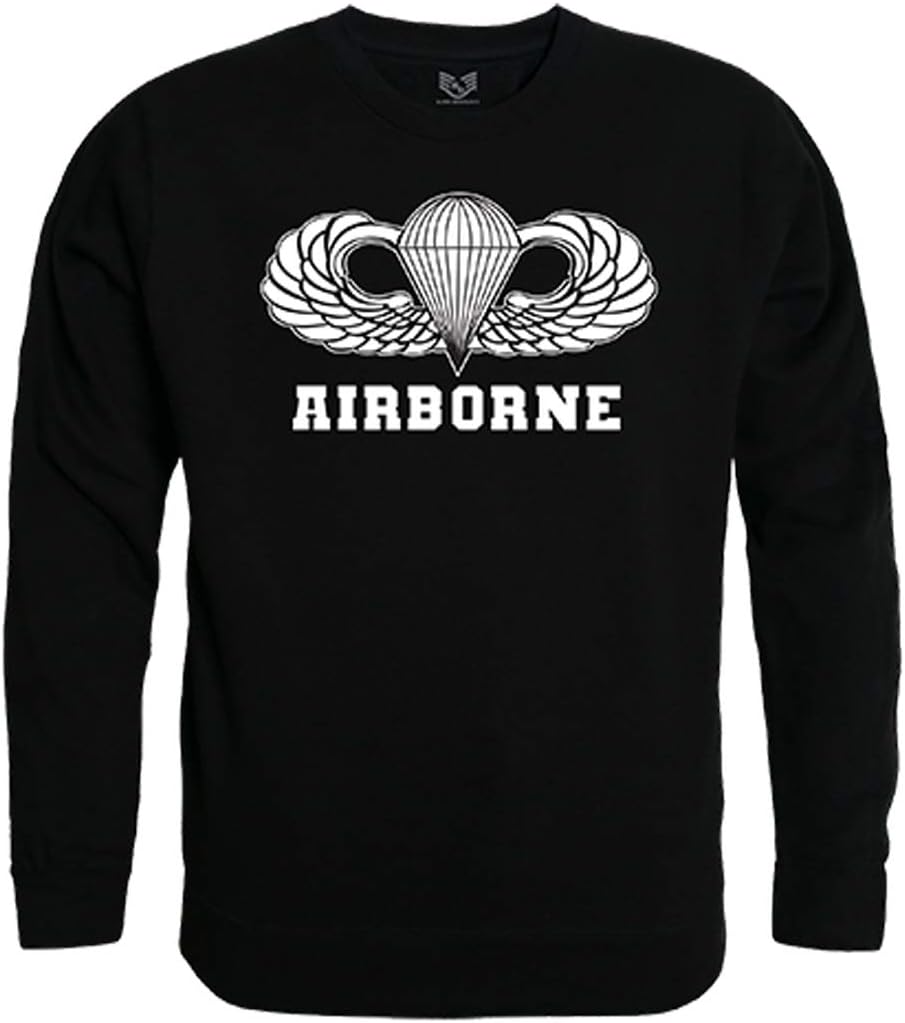 Rapiddominance Graphic Crewneck, Airborne, Black, XL Apparel | Aesthetic Streetwear