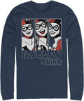WARNER BROS Batman Quinn Three Up Men's Tops Long Sleeve Tee Shirt T-Shirt | US Viral Style