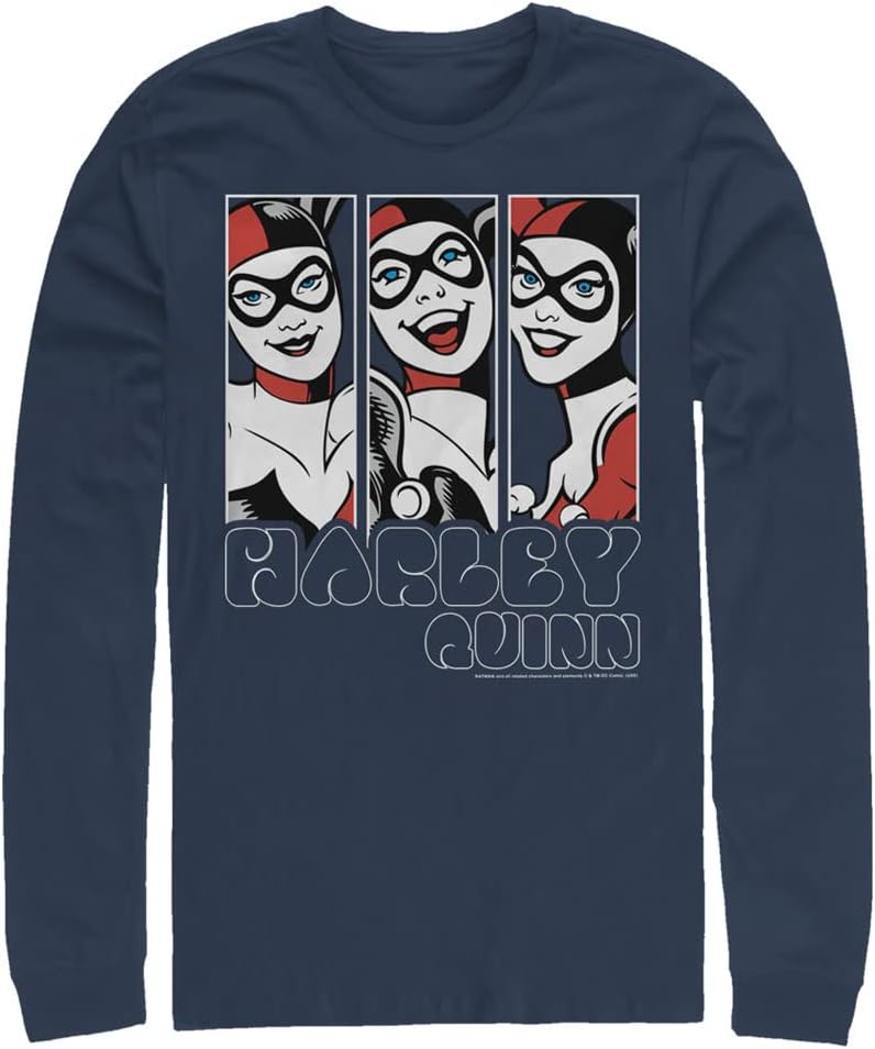 WARNER BROS Batman Quinn Three Up Men's Tops Long Sleeve Tee Shirt T-Shirt | US Viral Style