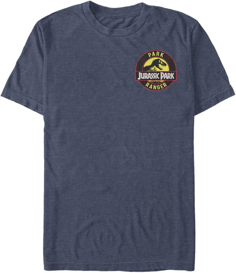 Jurassic Park Men's Big & Tall Park Ranger Black Badge Apparel | Aesthetic Streetwear