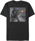 STAR WARS Mandalorian Mando Fire Men's Tops Short Sleeve Tee Shirt T-Shirt | US Viral Style