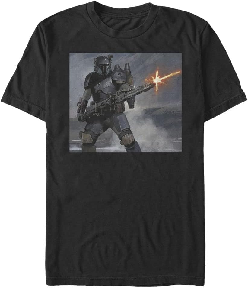 STAR WARS Mandalorian Mando Fire Men's Tops Short Sleeve Tee Shirt T-Shirt | US Viral Style