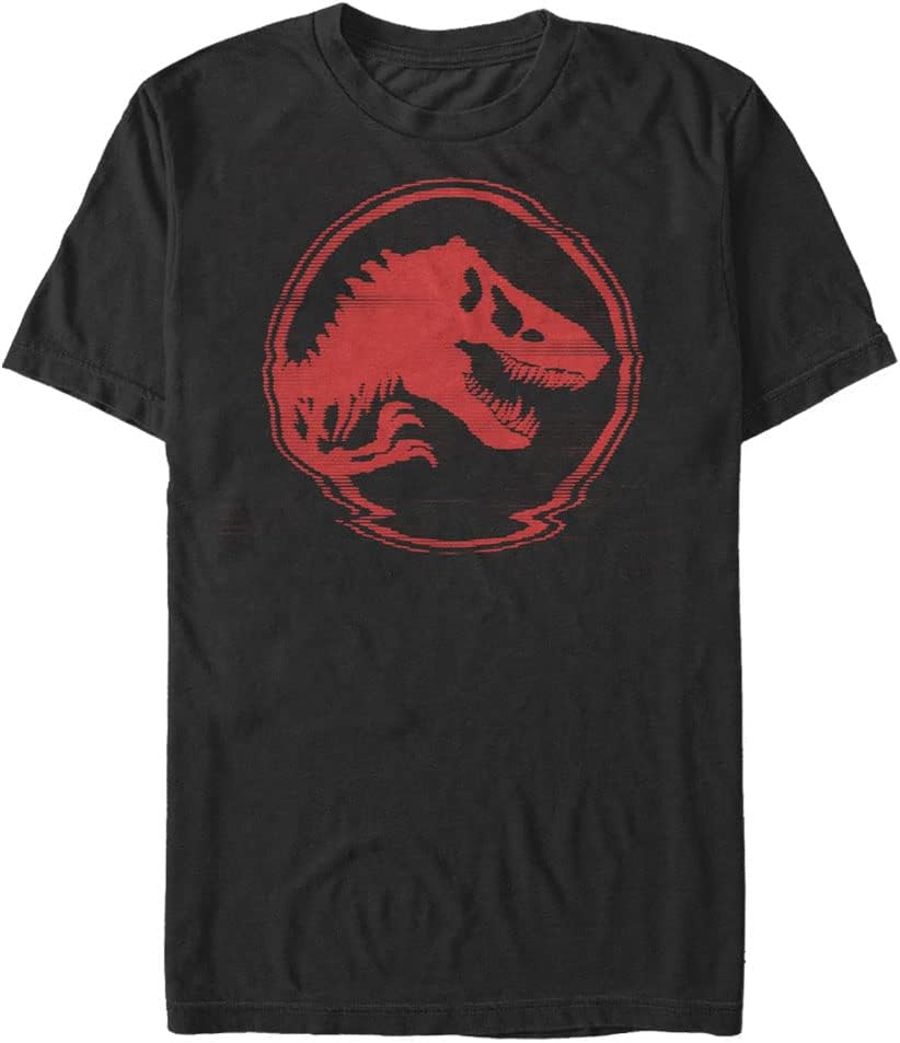 Jurassic Park Big & Tall Jurassic World Glitch Coin Men's Tops Short Sleeve Tee Shirt T-Shirt | US Viral Style