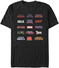 Marvel Classic English Logos Men's Tops Short Sleeve Tee Shirt T-Shirt | Best Seller