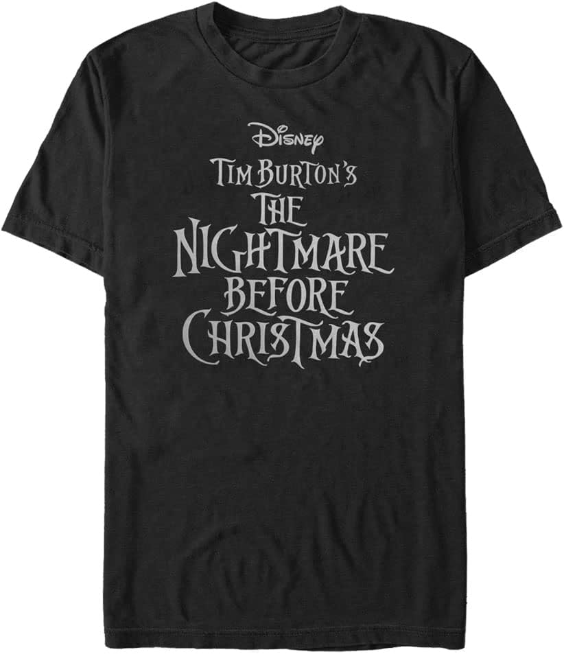 Disney Big & Tall The Nightmare Before Christmas Logo Men's Tops Short Sleeve Tee Shirt T-Shirt | Best Seller