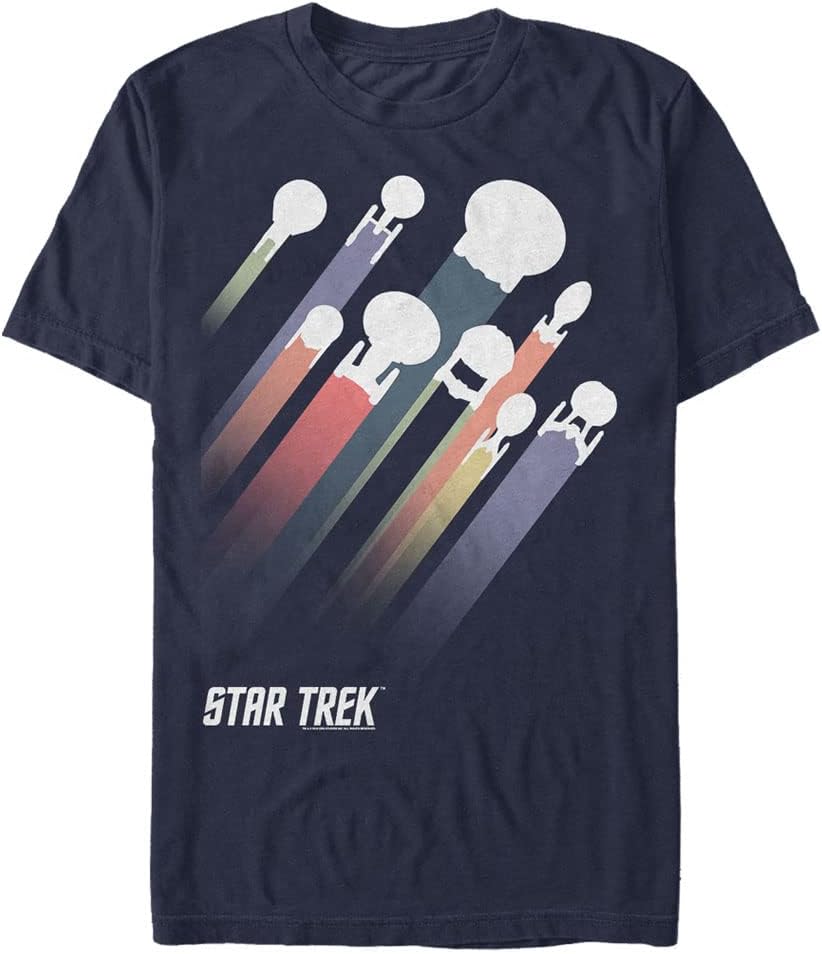 Star Trek Men's Big Ship Streaks T-Shirt, Navy Heather, 3X-Large Tall T-Shirt | Best Seller