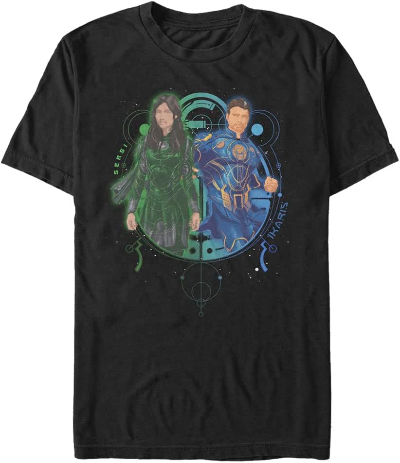 Marvel Big & Tall Eternals Sersi Ikaris Duo Men's Tops Short Sleeve Tee Shirt T-Shirt | Premium Quality