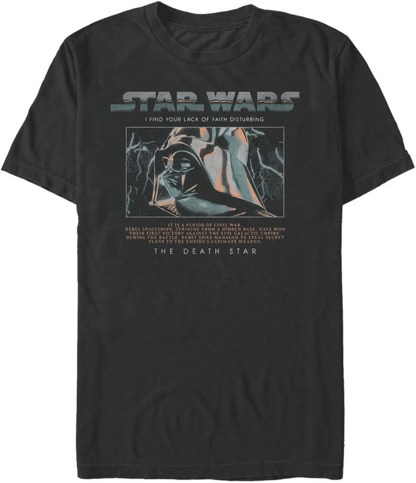 STAR WARS Big & Tall Vader Lightning Men's Tops Short Sleeve Tee Shirt T-Shirt | Trending 2025