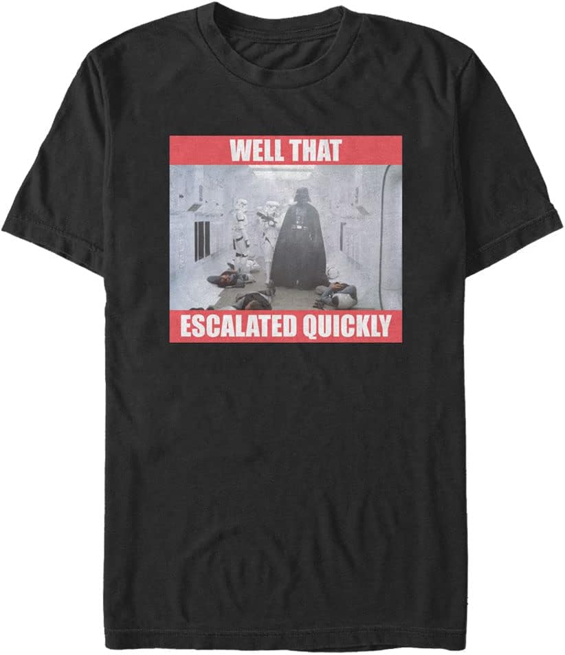 STAR WARS Escalated Quickly Men's Tops Short Sleeve Tee Shirt T-Shirt | Trending 2025