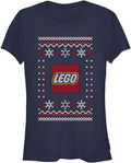 Fifth Sun Women's Iconic Lego Ugly Sweater Junior's Short Sleeve Tee Shirt Sweater | Aesthetic Streetwear