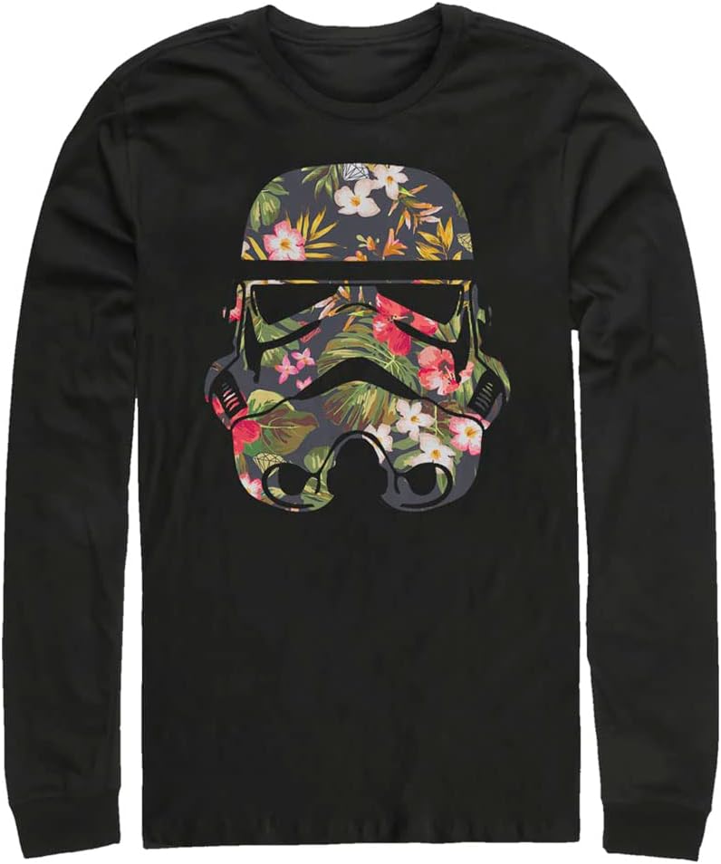 STAR WARS Big & Tall Men's Storm Flowers Tops Long Sleeve Tee Shirt T-Shirt | Aesthetic Streetwear