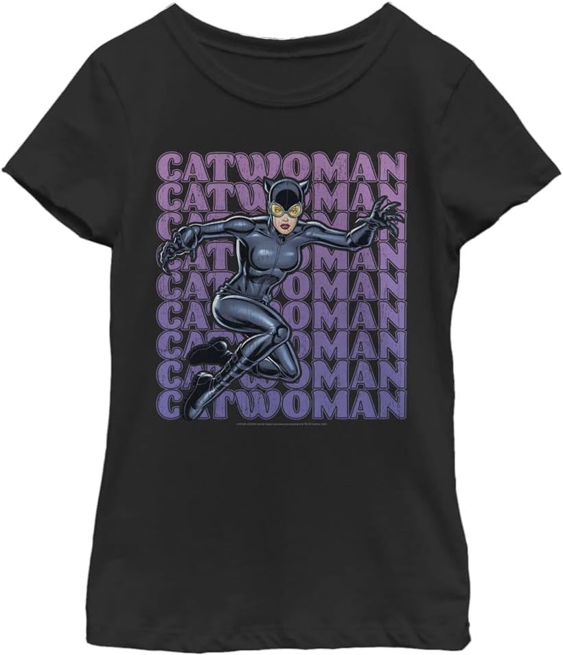DC Comics Kids' Catwoman Name Stack Apparel | Trending 2025
