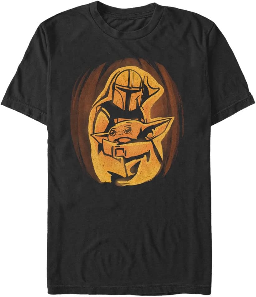 STAR WARS Mandalorian Mando Child Pumpkin Men's Tops Short Sleeve Tee Shirt T-Shirt | Trending 2025