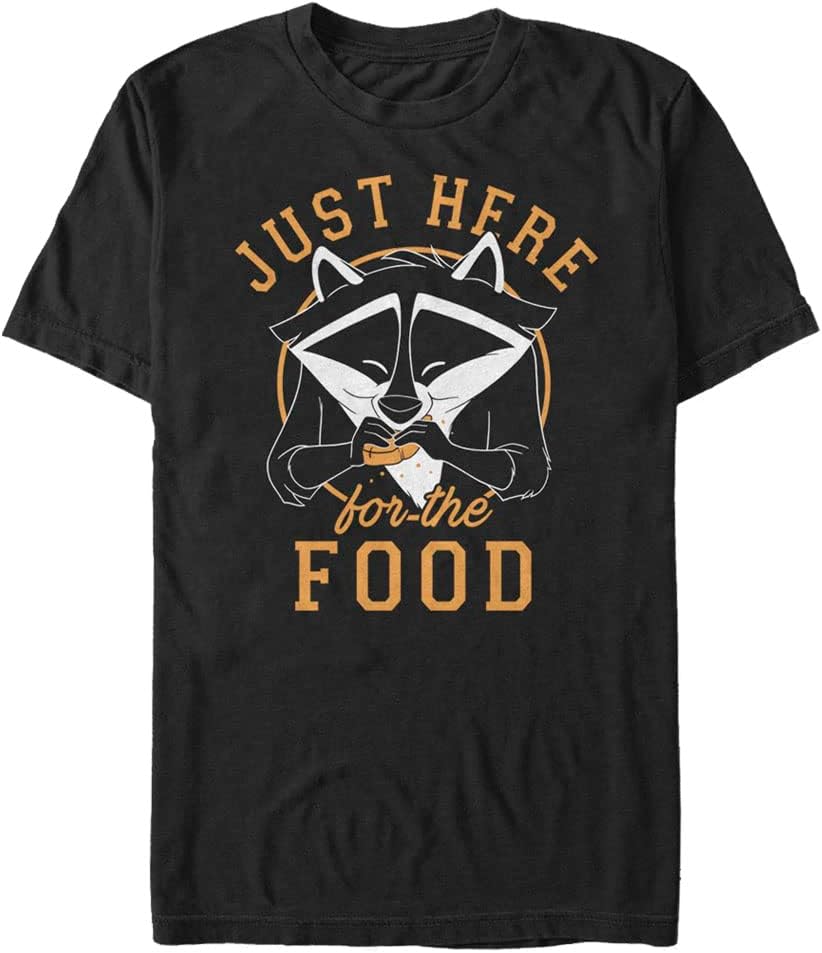 Disney Big & Tall Princesses Meeko Here for Food Men's Tops Short Sleeve Tee Shirt, Black, 4X-Large T-Shirt | Premium...
