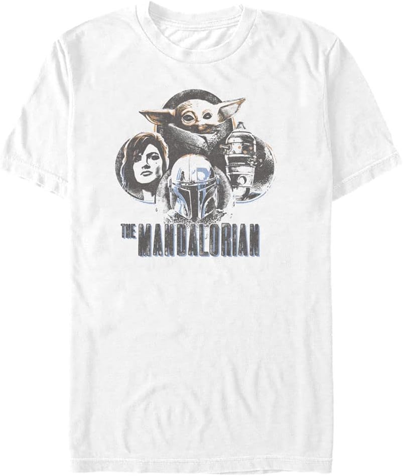 STAR WARS Big & Tall Mandalorian Mando Circles Men's Tops Short Sleeve Tee Shirt T-Shirt | Aesthetic Streetwear