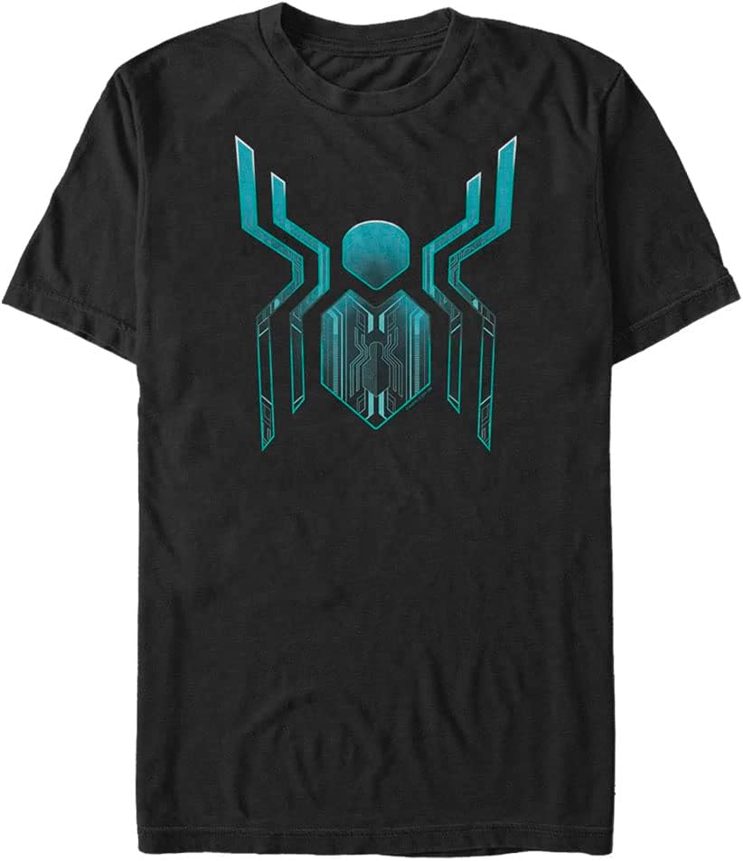 Marvel Big & Tall Spider Logo Far Men's Tops Short Sleeve Tee Shirt, Black, 4X-Large T-Shirt | Premium Quality