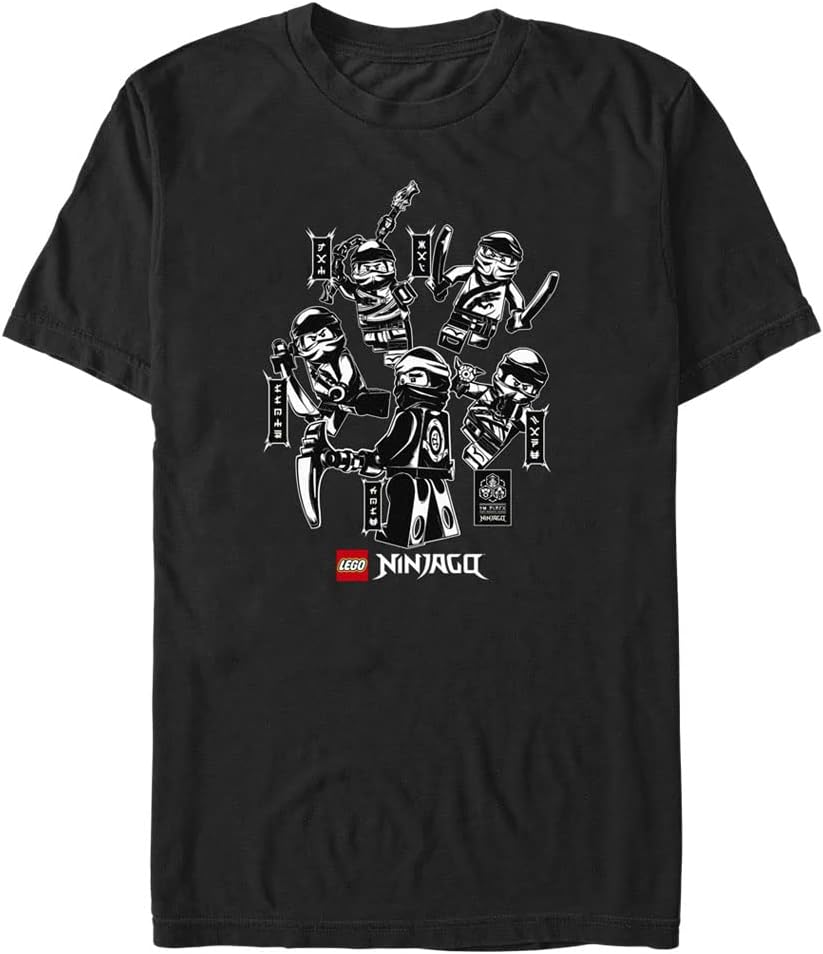 Fifth Sun Mens Lego Ninjago Ninja Group Young Men's Short Sleeve Tee ShirtT-Shirt T-Shirt | Aesthetic Streetwear